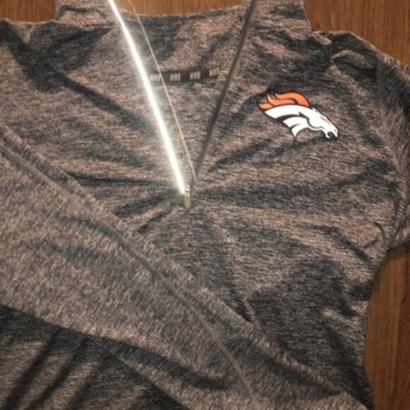 Nike Quarter Zip Training Top Shirt Grey Large L Long Sleeve DRI-FIT BRONCOS - Picture 1 of 9